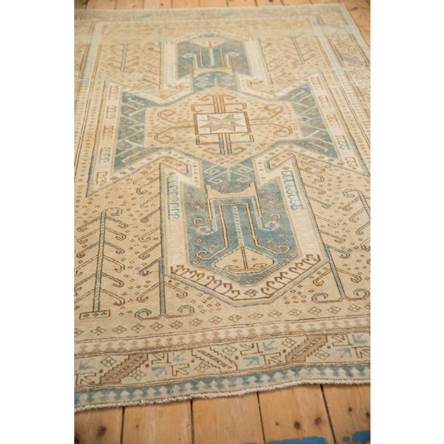 Beige Vintage Distressed Oushak Rug - 4'7" x 6'9" For Sale - Image 8 of 11