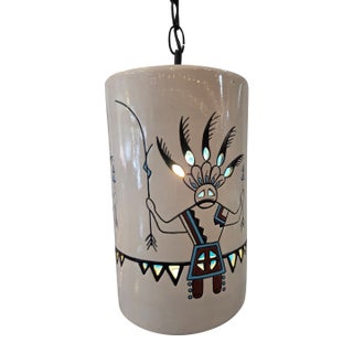 1960s Hopi Kachina Dancer Ceramic Hand Made Light Artist Signed Native Pueblo For Sale