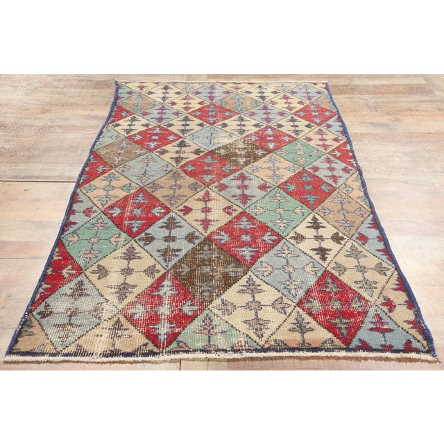 Brown Vintage Turkish Sivas Rug - 04'04 x 07'02 For Sale - Image 8 of 9