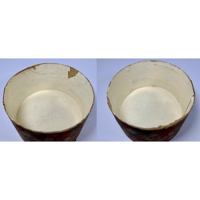 Antique Wallpaper Band Box: Mid 19th Century Lidded Container For Sale - Image 9 of 10