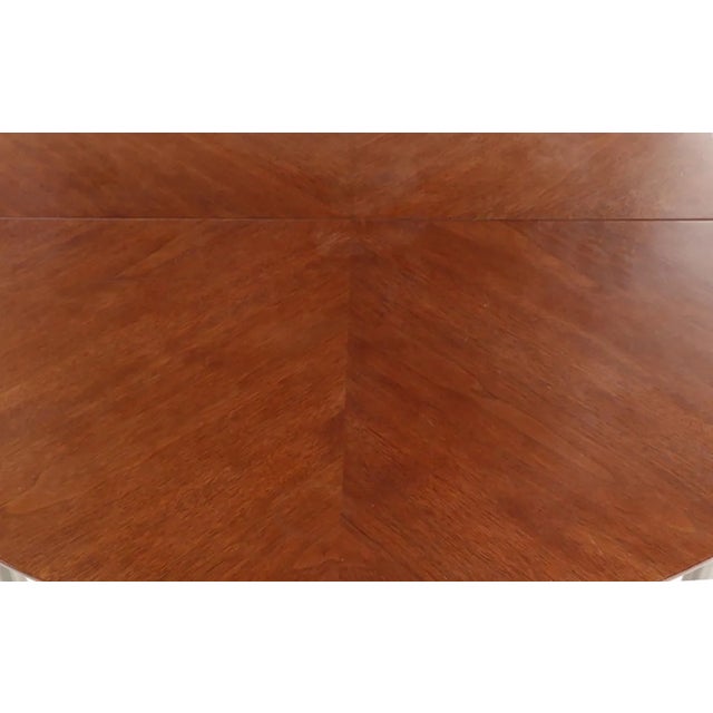 1960s Arne Vodder for Sibast, Attr. Walnut and Brushed Stainless Steel Dining Table For Sale - Image 5 of 8