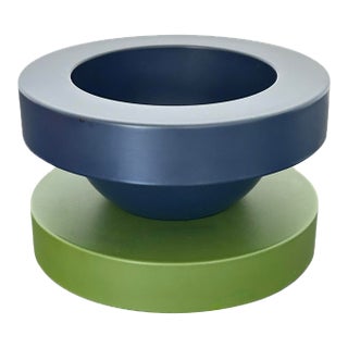 Ettore Sottsass "Basilico Compote 141" in Indigo Blue & Cedar Green for MaruTomi, 1997 For Sale