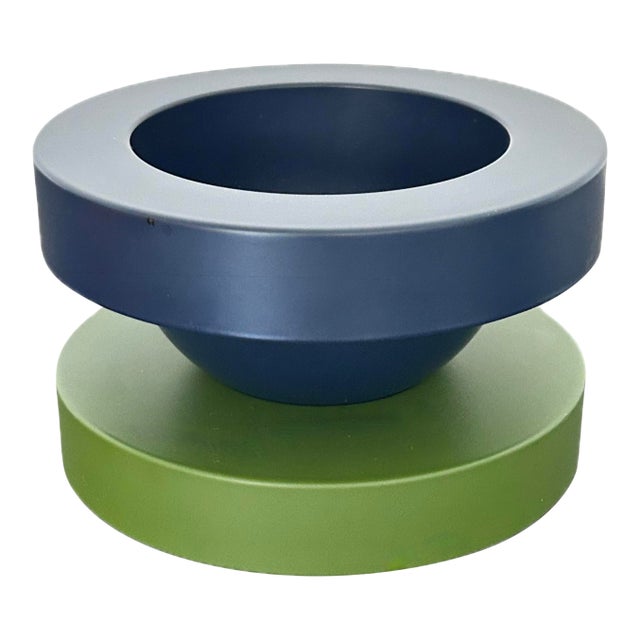 Ettore Sottsass "Basilico Compote 141" in Indigo Blue & Cedar Green for MaruTomi, 1997 For Sale