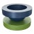 Ettore Sottsass "Basilico Compote 141" in Indigo Blue & Cedar Green for MaruTomi, 1997 For Sale
