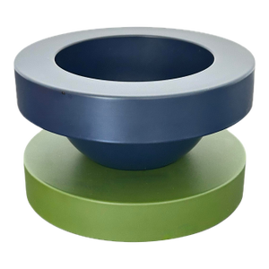 Ettore Sottsass "Basilico Compote 141" in Indigo Blue & Cedar Green for MaruTomi, 1997