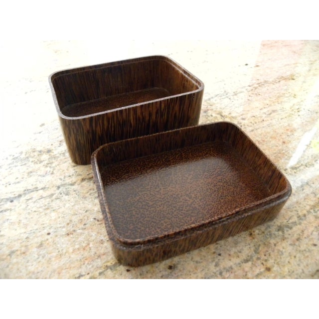 1990s 1990s Rectangular Palm Wood Trinket Box For Sale - Image 5 of 9