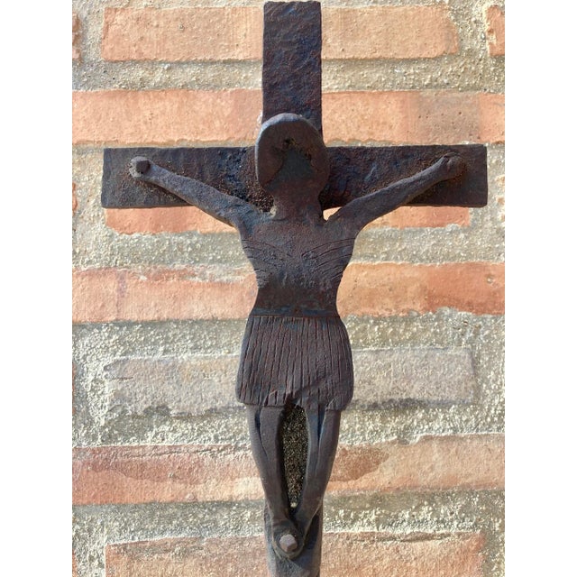 Antique Cast Iron Cross, 1890s For Sale - Image 5 of 11
