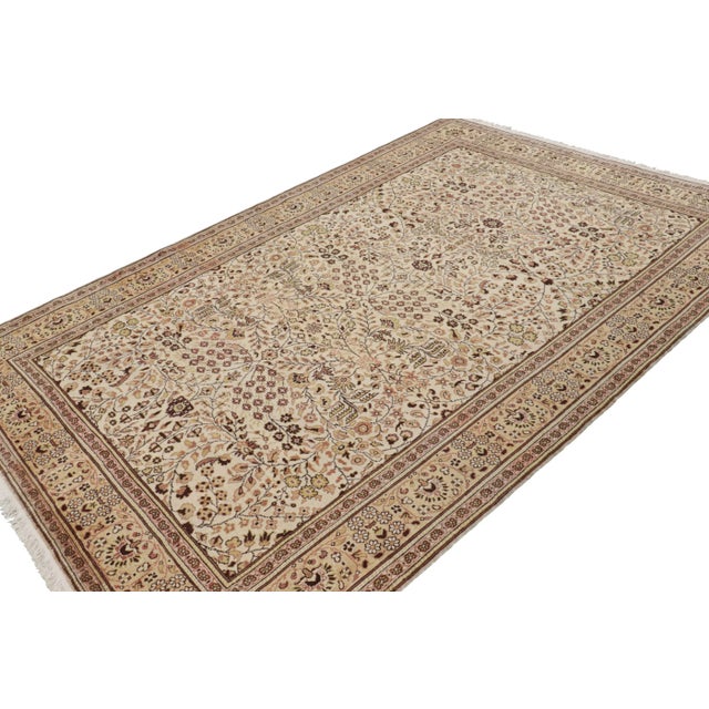 Rug & Kilim Vintage Kayseri Rug in Cream and Beige With Floral Patterns From Rug and Kilim For Sale - Image 4 of 8