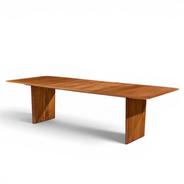 Mid-Century Modern Robsjohn Gibbings for Widdicomb Mid Century Walnut Expanding Dining Table With 2 Leaves For Sale - Image 3 of 13
