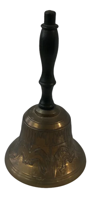 1980s Brass and Wood Decorative Bell