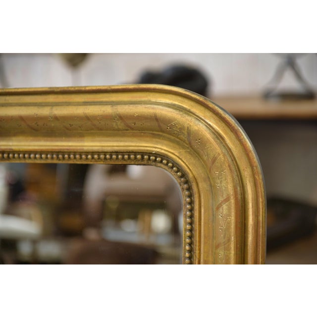 Wood Louis Philippe Gold Leaf-Gilded Mercury Mirror, 19th Century For Sale - Image 7 of 8