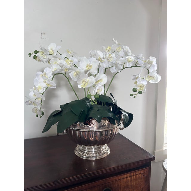 Very large handsome silver plated monteith or punch bowl produced by the venerable Mottahedeh firm in collaboration with...