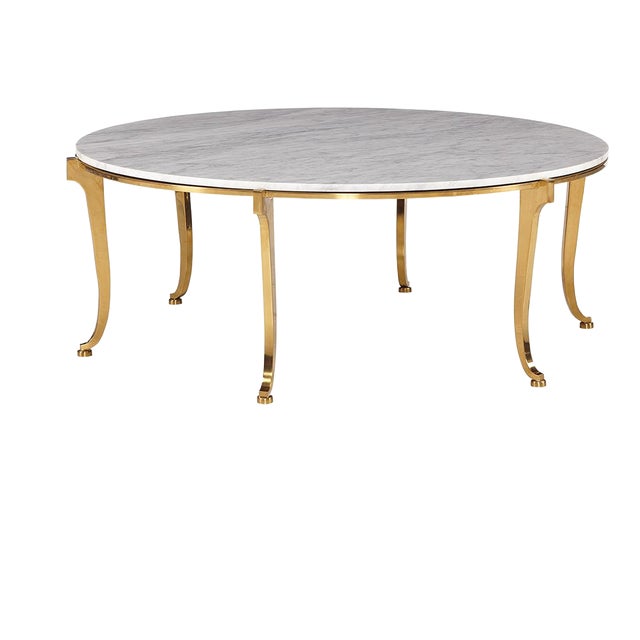 Franken Brass & Carrara Marble Cocktail Table Chairish