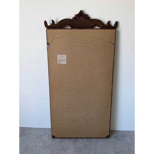 Vintage Italian LaBarge Carved Wood Wall Mirror With Beveled Glass For Sale - Image 12 of 12