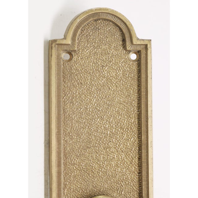 European French style bronze door back plate. Inscribed S 3514. The original mounting screws are not available. Good...