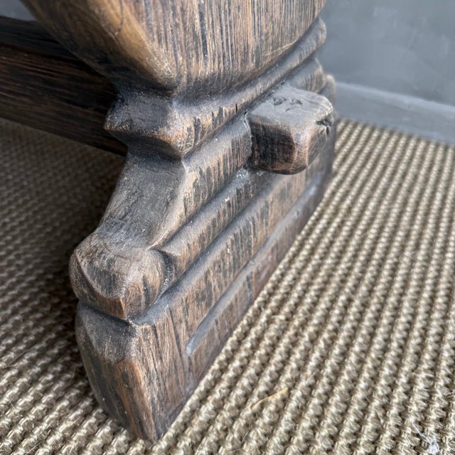 Vintage Elm Wood Console 97" For Sale - Image 11 of 15