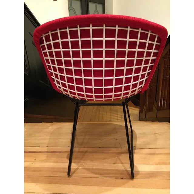 Modern Side Chair with Red Hopsack Upholstery by Harry Bertoia for Knoll International, 1960s For Sale - Image 3 of 6