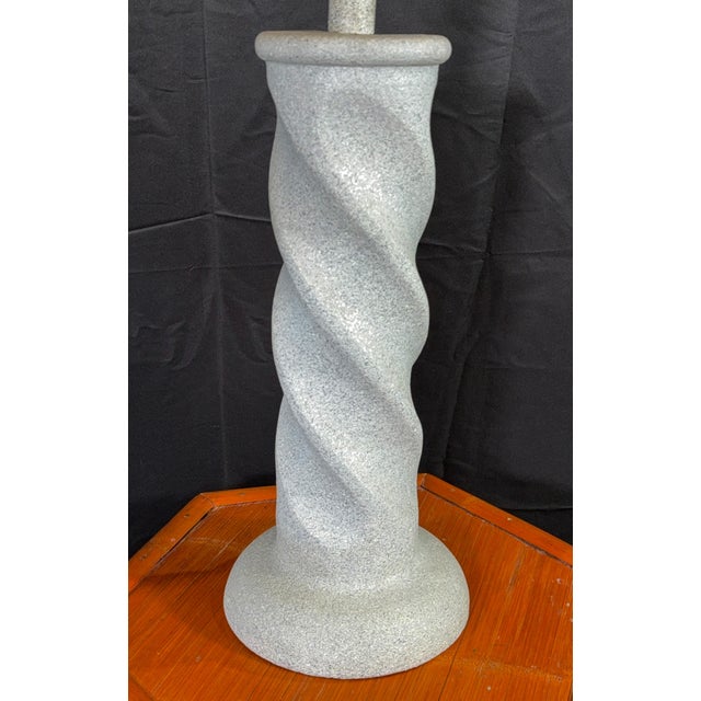 Michael Taylor Michael Taylor Style Plaster Spiral Floor Lamp and Table Lamp Set With Shades, 1980s - A Pair For Sale - Image 4 of 13