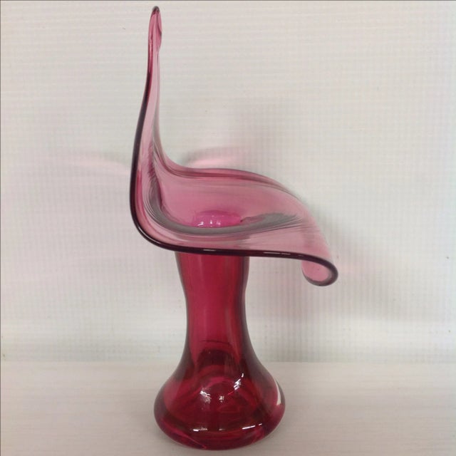 Antique Cranberry Glass Jack in the Pulpit Vase For Sale - Image 4 of 6
