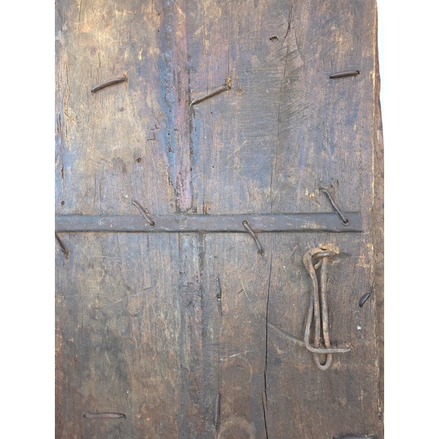 Brown Rustic Antique Doors With Hand Forged Iron Elements For Sale - Image 8 of 17