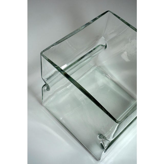 Space Age Italian Barbini Murano Glass Cube Vase, 1960s For Sale - Image 6 of 10