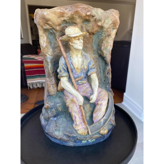 Amphora Brittany Farmer With Scythe Large Vase For Sale - Image 9 of 9