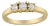 14K Yellow Gold Plated .925 Sterling Silver 1/4 Cttw Diamond 3 Stone Illusion Plate Ring (J-K Color, I1-I2 Clarity) - Size 6 For Sale