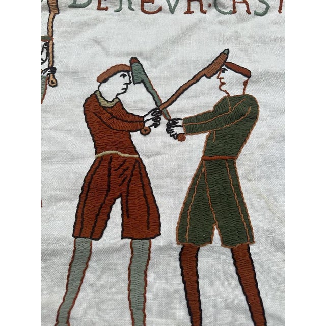 Vintage French Embroidered Tapestry, 1950s For Sale - Image 13 of 18