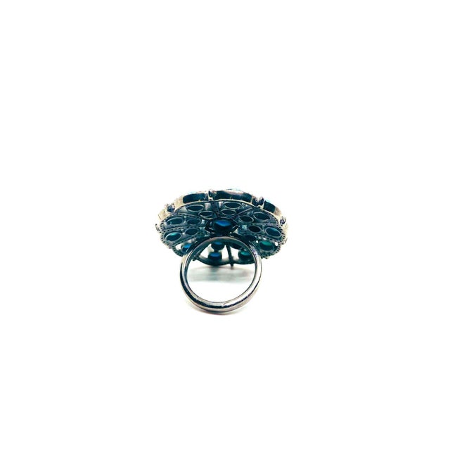 Bochic “Orient” Diamond & Turquoise Retro Ring Set In 18K Gold & Silver For Sale In New York - Image 6 of 6