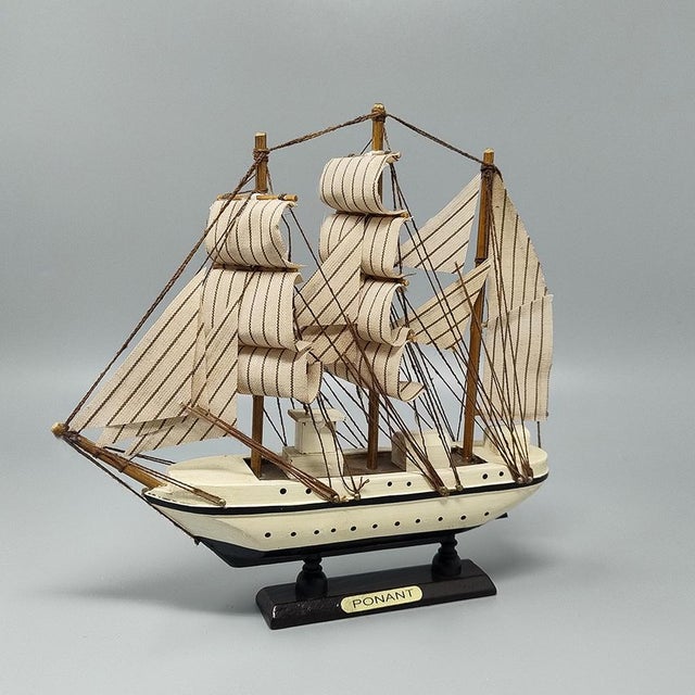 Mid-Century Modern Ponant Model Ship, England, 1970s For Sale - Image 3 of 9