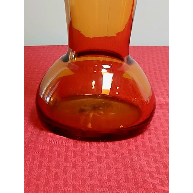 Blenko Blenko 9732l. Topaz Floor Vase For Sale - Image 4 of 6