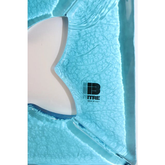 1980s "Damasco" Itre Murano Hand Cast Glass Tile Aquamarine For Sale In New York - Image 6 of 13