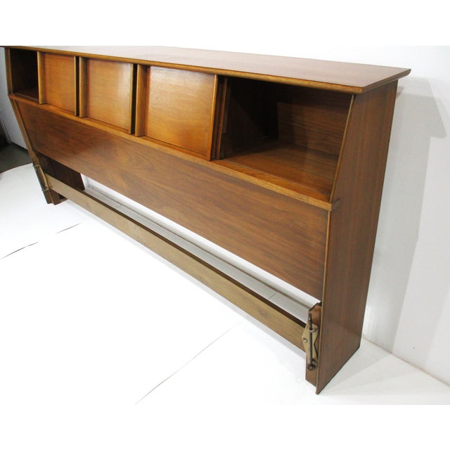 King Mid Century Walnut Headboard by Dixie Furniture For Sale - Image 12 of 16