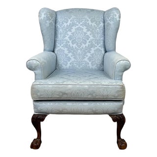 Antique Early 20th Century English Oak Wingback Armchair For Sale