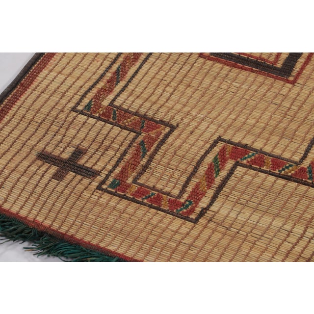 Traditional Vintage Tuareg Square Rug in Brown and Red with Geometric Patterns - Rug & Kilim For Sale - Image 3 of 9