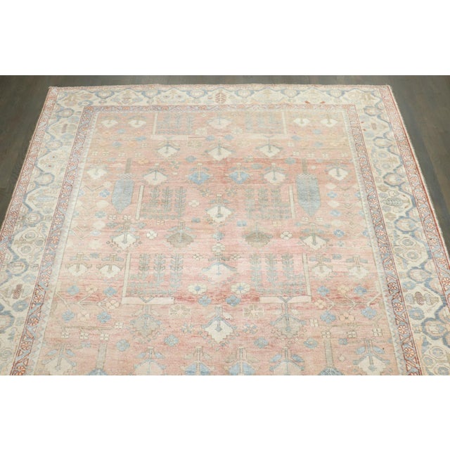 Textile Soft Pink Persian Heriz Rug no. j5321 For Sale - Image 7 of 10