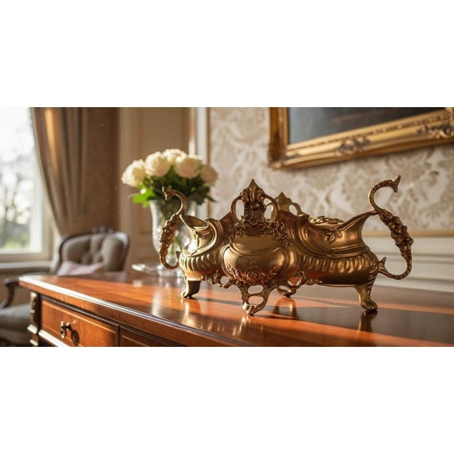 1940s French Bronze Centrepiece in Second Empire Style For Sale - Image 5 of 13