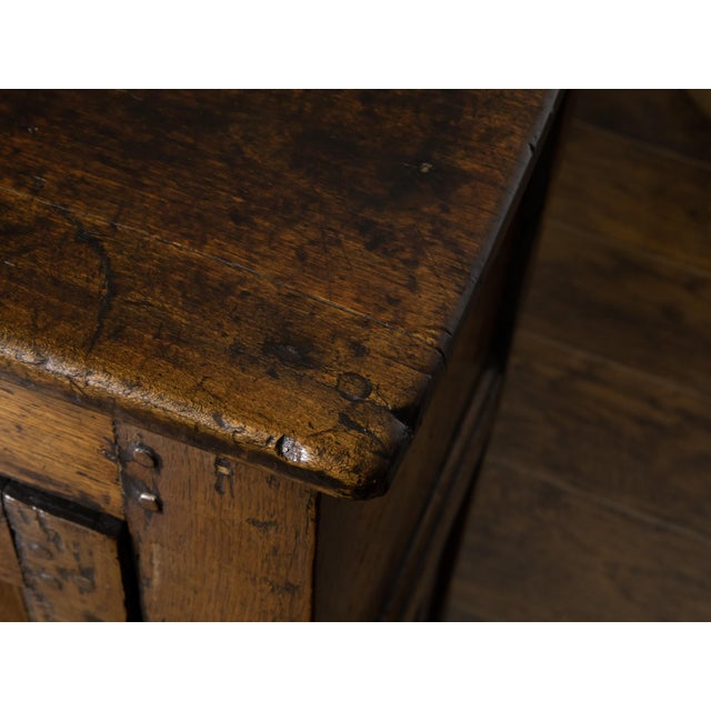 English English Early Oak Cupboard with Two Doors and Distressed Patina, 18th Century For Sale - Image 3 of 12
