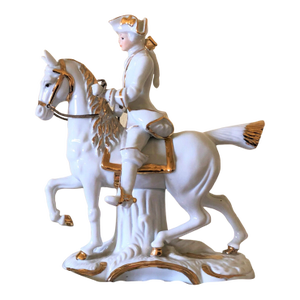 18th Century Gorgeous Tabletop Porcelain Cavalry Figurine Decor (W)