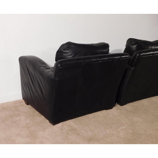 Pair Vintage Massive Ferguson Copeland, Ltd. Tribecca Leather Lounge Club Tub Chairs For Sale - Image 10 of 16