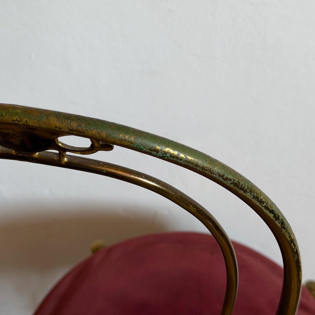 Mid-Century Modern Hollywood Regency Brass Chair attributed to Paolo Buffa, Italy, 1950s For Sale - Image 12 of 17