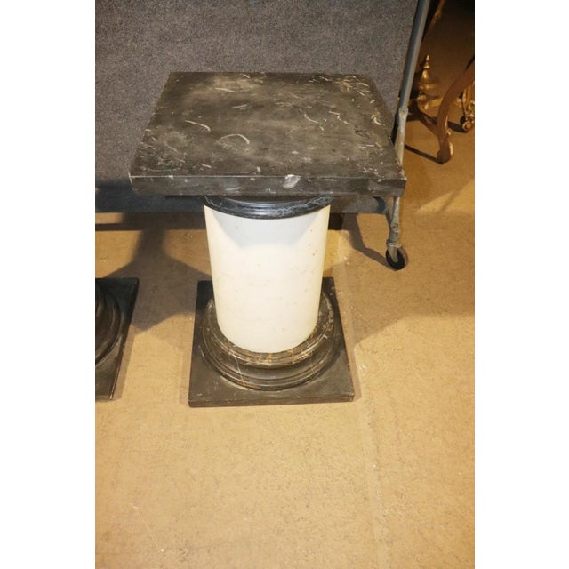 Stone Pair Marble Italian Ionic Style Palatial Pedestals For Sale - Image 7 of 11