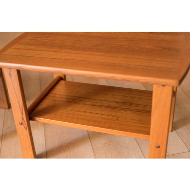 Danish Modern Pair of Two-Tier Teak Serving Cart End Tables by BRDR Furbo For Sale - Image 10 of 16