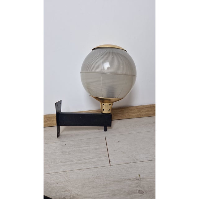 Iron and Brass Wall Lamps with Fresnel Glass, 1950s, Set of 2 For Sale - Image 6 of 8