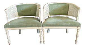 Palm Beach Collection - Barrel Back Side Chairs - A Pair