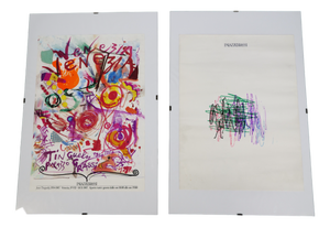 Palazzo Grassi Venice Art Poster & Drawing by Jean Tinguely, 1987, Set of 2