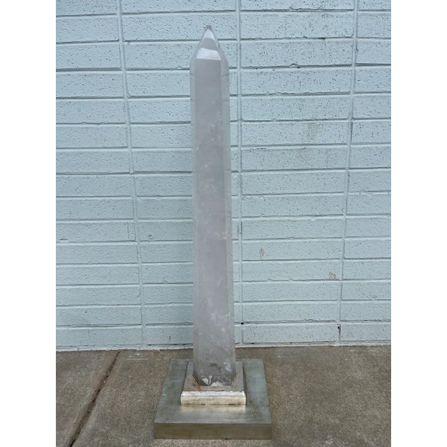 Neoclassical Grand Tour Style Rock Crystal Obelisk Silver Gilt Mount For Sale - Image 11 of 11
