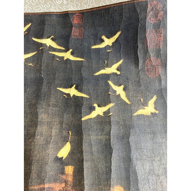 Chinese Calligraphy Ink Writing Horizontal Bird Scroll Painting Wall Art For Sale - Image 10 of 10