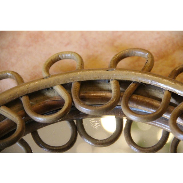 Vintage Rattan and Bamboo Mirror, 1960s For Sale - Image 10 of 14