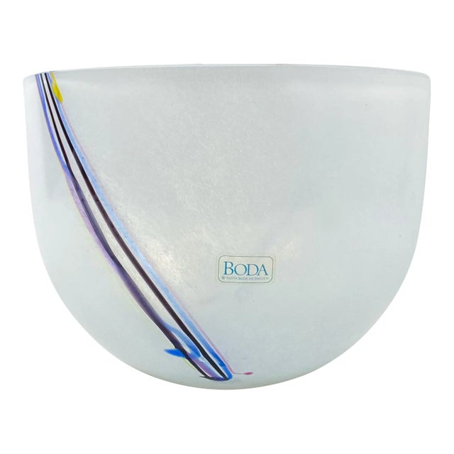 Large Bertil Vallien Kosta Boda Swedish Art Glass Bowl For Sale